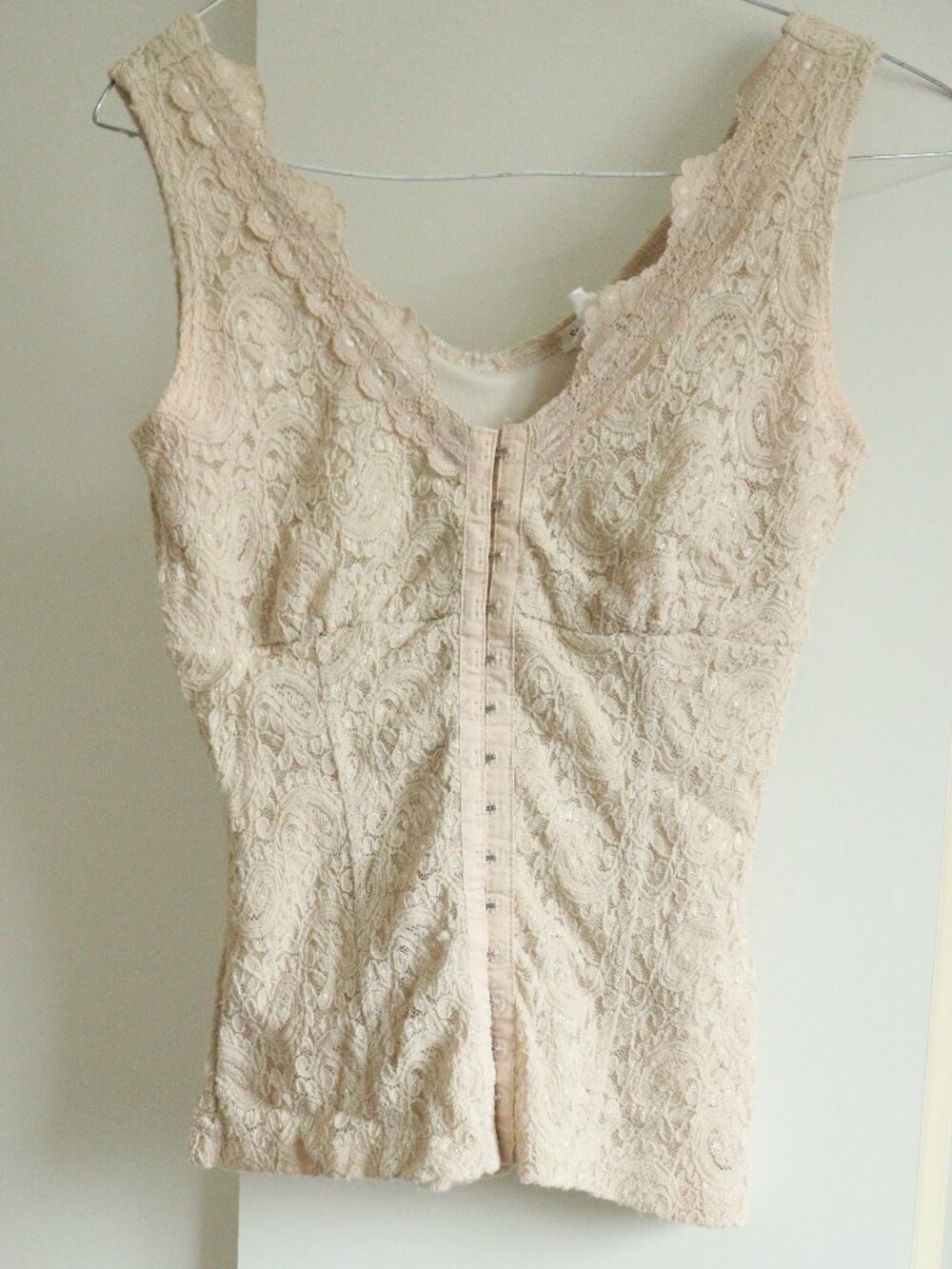 vintage hook-eye closure corset top